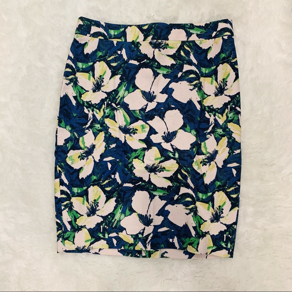 JCREW Floral Basketweave Pencil Skirt Size 00